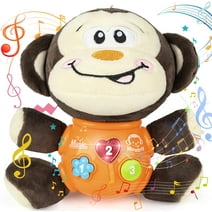 Vanmor Plush Monkey Baby Toys, Newborn Baby Musical Toys for Baby 0 to 36 Months, Stuffed Animal Light Up Baby Toys