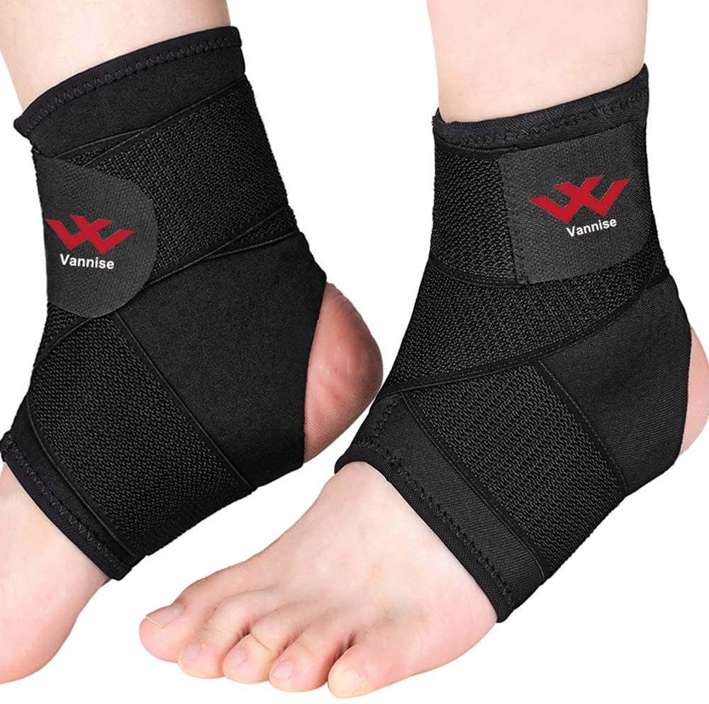 Vannise 2PCS Breathable \u0026 Strong Ankle Brace with Adjustable Wrap, 4 Sizes