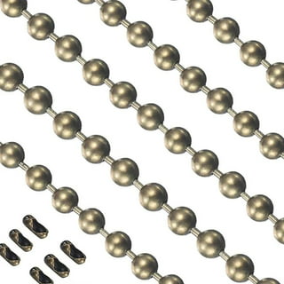 10 feet 304 STAINLESS STEEL BALL CHAIN 3.2mm bead #6 plus 10 connectors  (10')