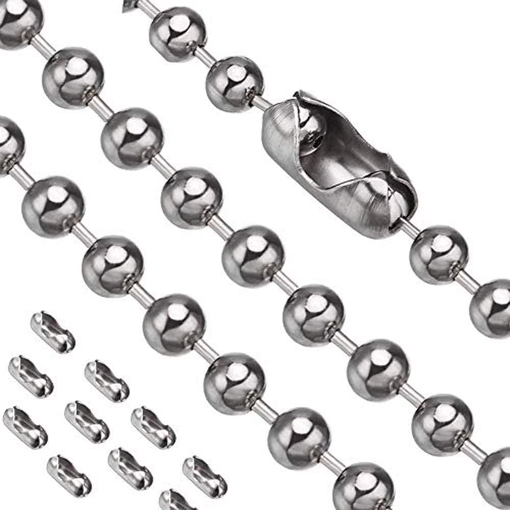 Vannise Pull Chain, 2 Pieces 36 inch Stainless Steel Bead Chain, Great  Pulling Force & Rustproof, 6 Size, 3.2mm Ball Chain with 4 Free Matching  Connectors - Silver 