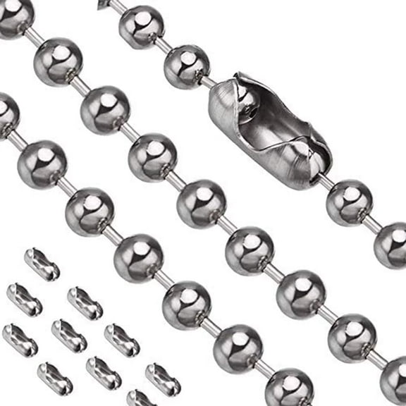 Stainless Steel Pull Chain for Ceiling Fans & Light Fixtures, Silver, 2-Pack