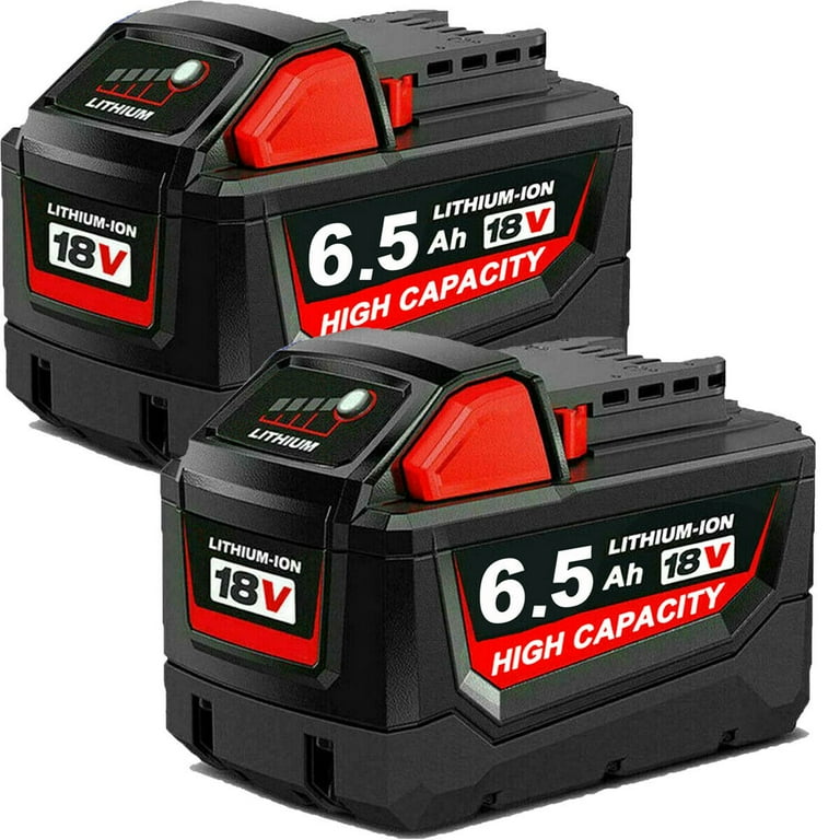Milwaukee High Output 2Pack 6.5Ah M18 Lithium XC Extended Capacity Battery for Cordless Tools Walmart