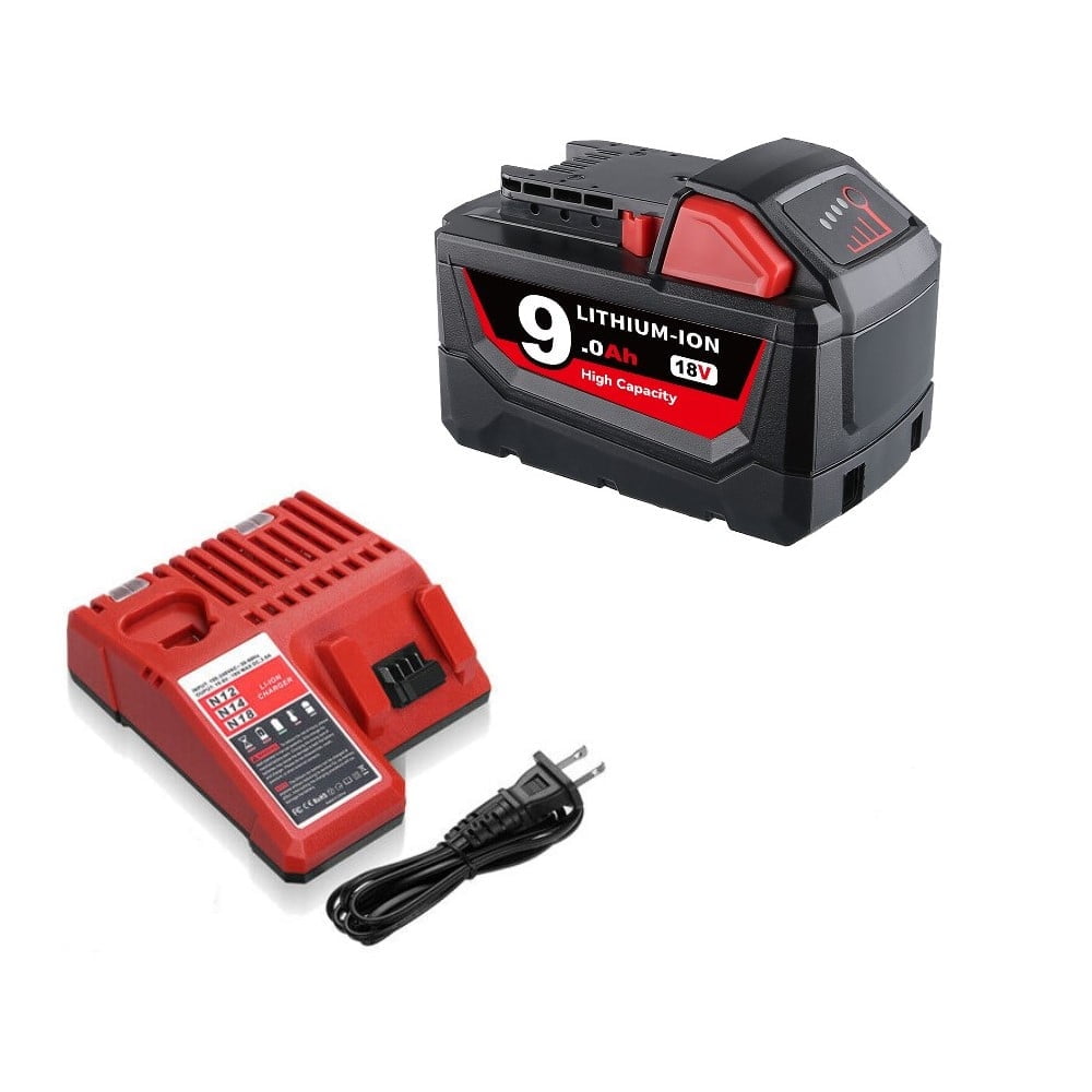 For Milwaukee M18 XC 9.0 Ah Extended Lithium ion Battery 48 11 1890 Fast Charger Walmart