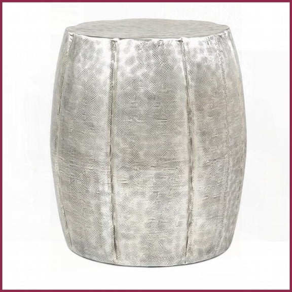 Vanora Drum-Style Aluminum Coffee Table Versatile for Living Room/Patio, Dual Use as Footstool
