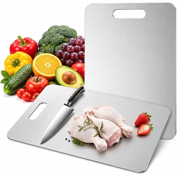 Vanotium Titanium Cutting Board, 14.1 X9.8 In Titanium Board, Nonporous & Knife-Friendly, Double-Sided Chopping Surface For Meat, Fish, Fruit And Vegetables