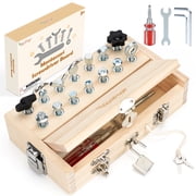 Vanplay Busy Board Toys for 3-5 Year Olds &ndash; Montessori Screwdriver Board Set with Lock and Key, Wooden Kid Tool Set for Boys, Birthday Gift for 3 Year Old