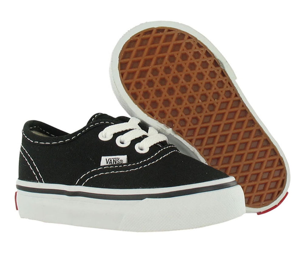 Vans Authentic Toddler Black / White Classic Canvas Shoes - Walmart.com