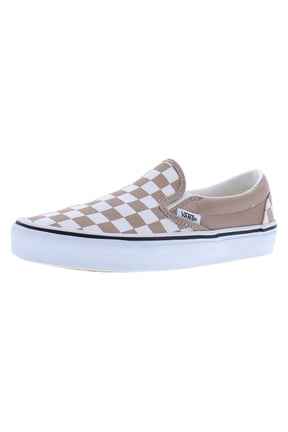 FU CLASSIC SLIP-ON UNISEX SNEAKERS - BROWN - Theory Checkerboard Warm Taupe / Men 5.5 / Women 7 / Medium