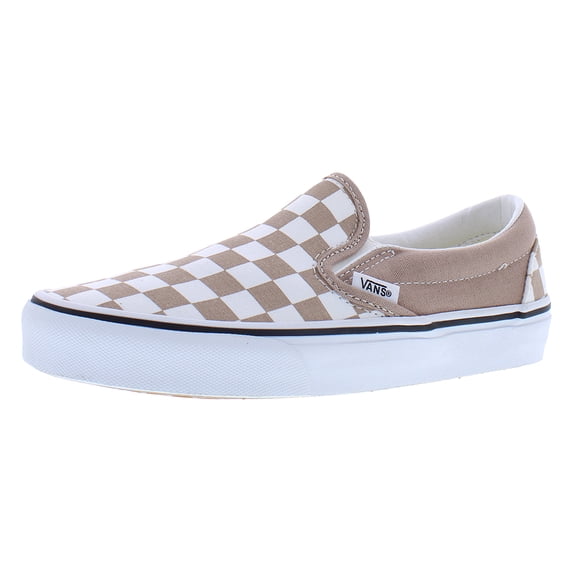 VANS FU CLASSIC SLIP-ON UNISEX SNEAKERS - BROWN - Theory Checkerboard Warm Taupe / Men 6 / Women 7.5 / Medium