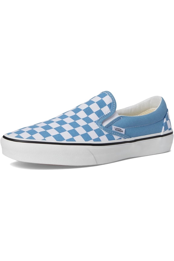U CLASSIC SLIP-ON UNISEX SNEAKERS - BLUE - Theory Checkerboard Heritage Blue / Men 6 / Women 7.5 / Medium