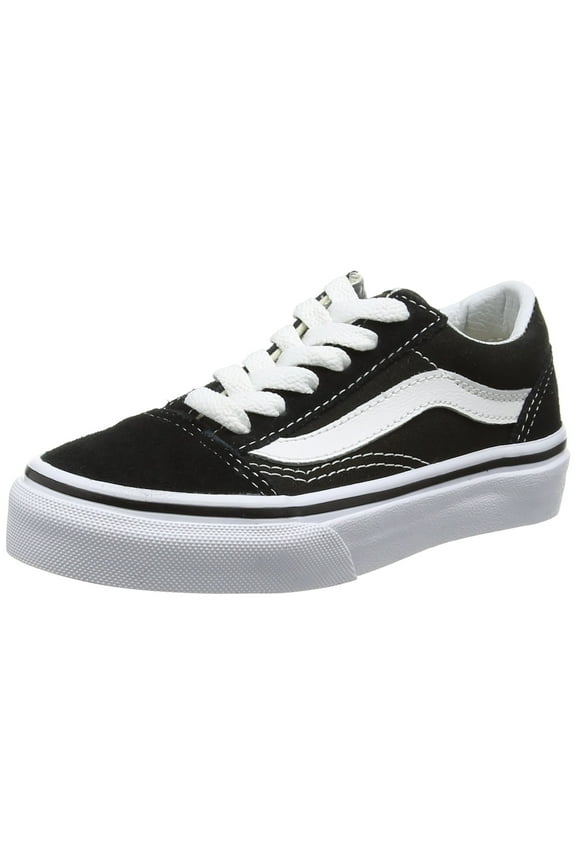 Boy's Skate Shoe, Medium & Round Toe Black True White, 1.5