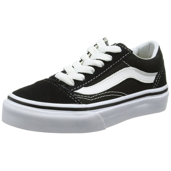 Vans Boy's Skate Shoe, Medium & Round Toe Black True White, 1.5
