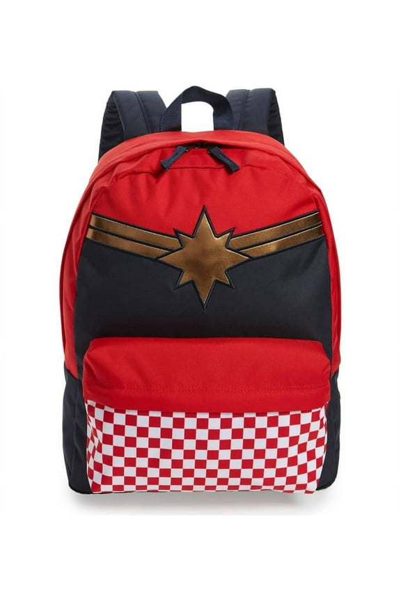 captain marvel backpack racing red schoolbag vn0a3qxfizq vans marvel bags