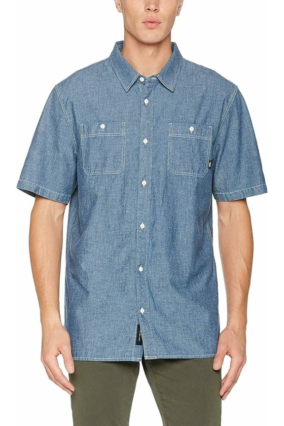 Carlow Medium Indigo Short Sleeve Buttondown Shirt Size M