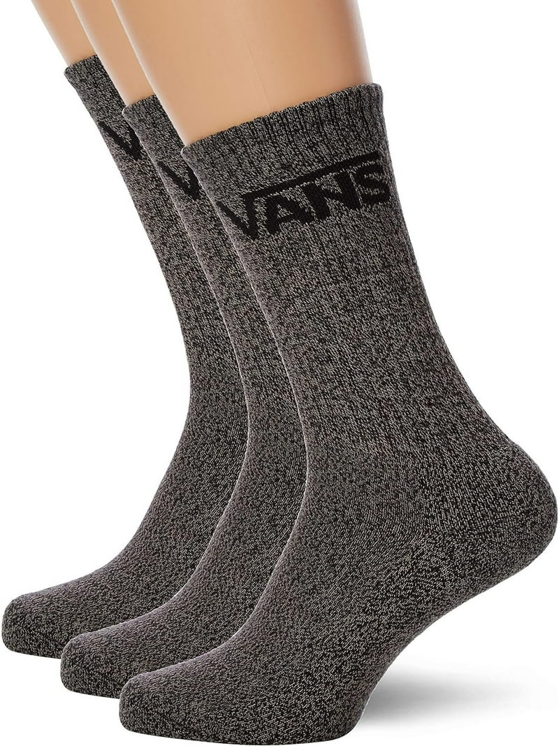 Vans Classic Crew 3 Pack Socks Black Heather Mens Medium 6-8.5