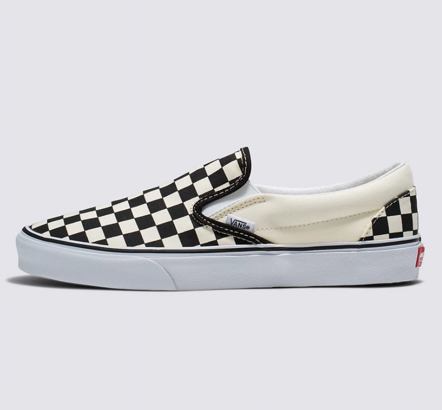 Vans Classic Slip-On Checkerboard Shoe,Regular,Black/Off White M7/W8.5 ...