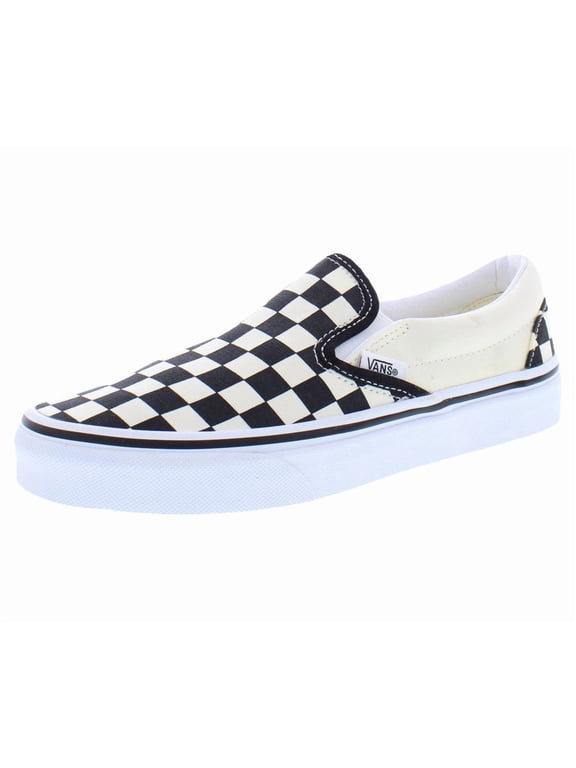 Classic Slip On Unisex Shoes Size 9, Color: Black/White/Checkerboard/White