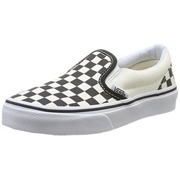 Vans Classic Slip-On VN000ZBUEO1 Kids Black White Checkerboard Skateboard Shoes (12.5)