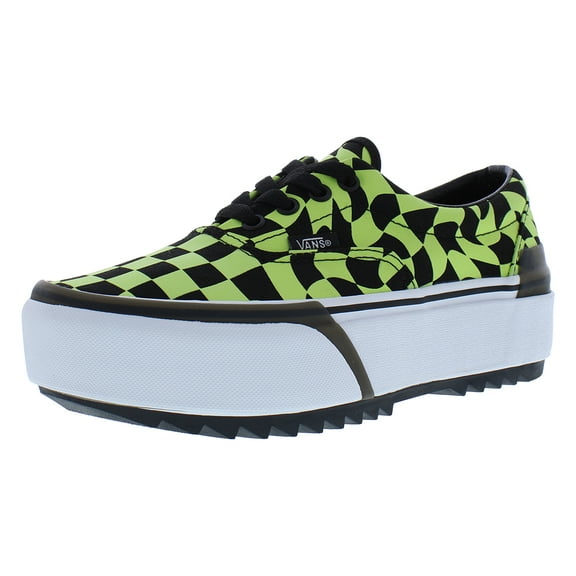 Vans Era Stacked Unisex Shoes Size 5.5, Color: Warp Check Glow/Black