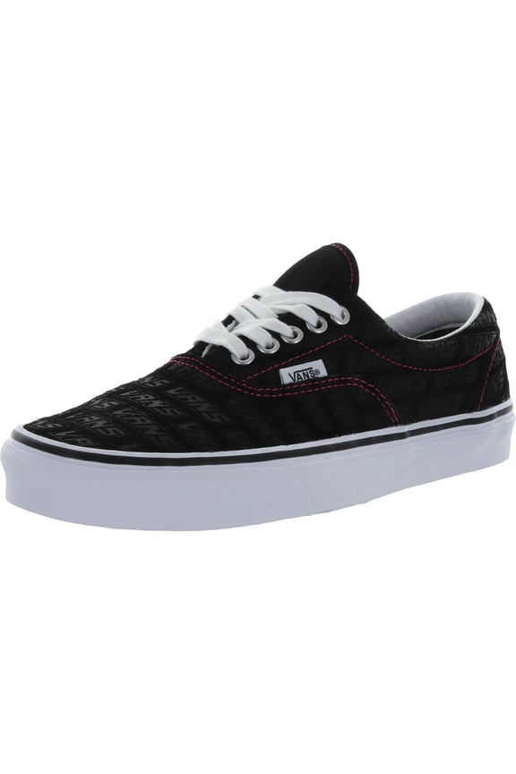 Era Women's Suede Embossed Print Low Top Sneakers Black/White Size 7.5