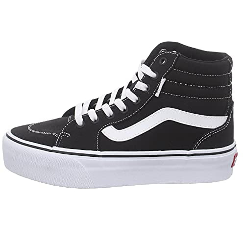 Vans Filmore Hi Vn0a5hzliju Women's Black White Canvas Skateboard Shoes 