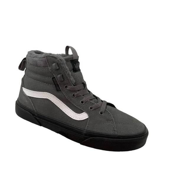 Vans Filmore Youth Boy's Suede High-Top Lined Sneaker Size 4Y Gray Sherpa Lining