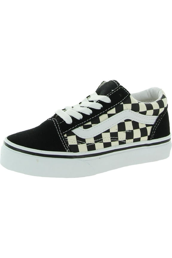 Girls Old Skool Suede Lace Up Skate Shoes B/W 13 Medium (B,M) Little Kid