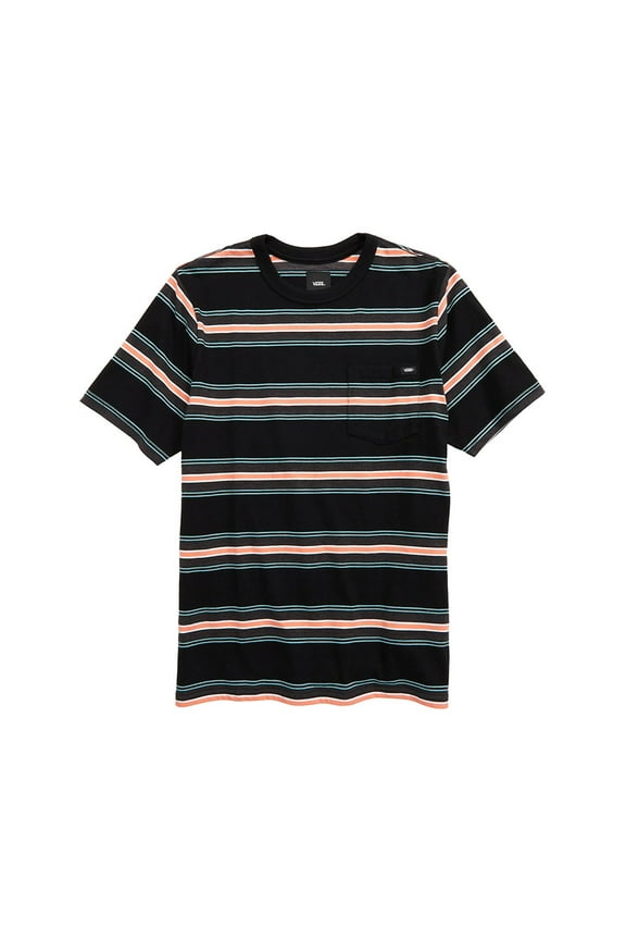 Harrington Stripe Tee Boys Active Shirts & Tees Size XL, Color: Black/Coral/White