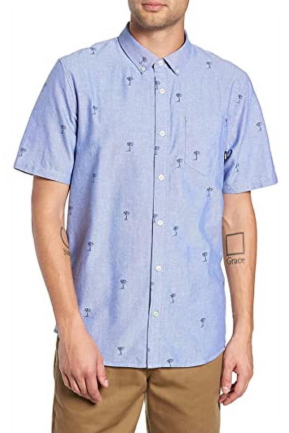 Houser Palm Tree Short Sleeve Men's Button Down Shirt Size L