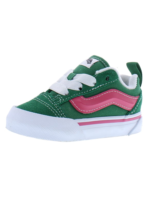 KNU Skool Elastic Lace Infant/Toddler Shoes Size 8, Color: Green/Pink