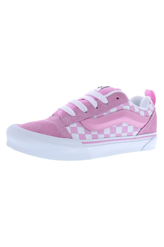 KNU Skool GS Girls Shoes Size 5.5, Color: Checkerboard Prism Pink/True White