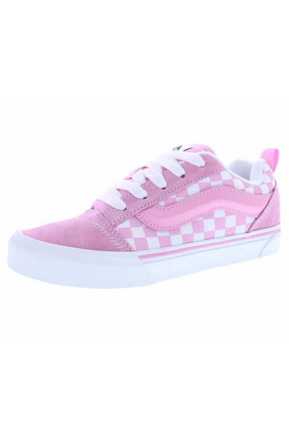KNU Skool GS Girls Shoes Size 6, Color: Checkerboard Prism Pink/True White