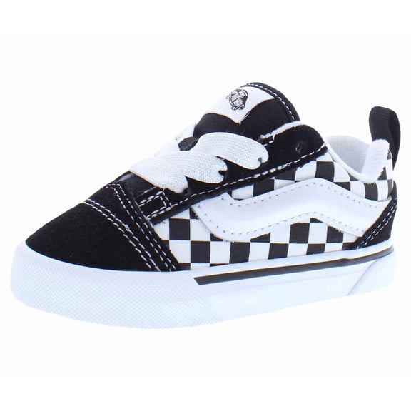 Vans Knu Skool Elastic Lace Infant/Toddler Shoes Size 4, Color: Checkerboard Black/True White