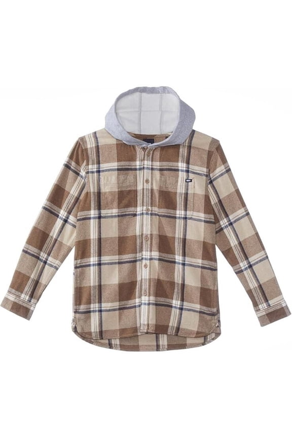Lopes Shirt Kids XL Dirt Plaid Print 100% Cotton Long Sleeve Hoodie ERK153
