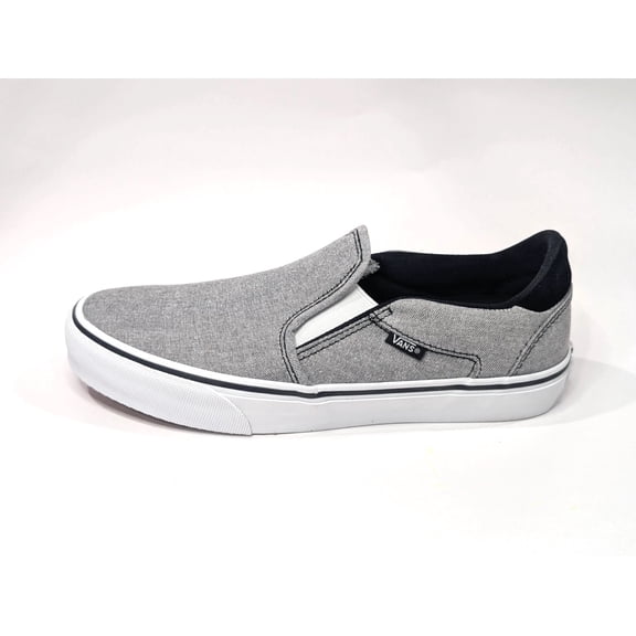 Vans Men's Asher Deluxe Slip On Shoe (Summer Canvas Black) Size 13