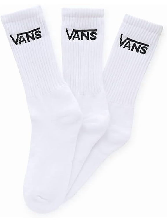 Men's Classic Crew Socks (3 Pairs), White, Size 9.5-13