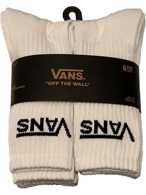 , Men's Crew Socks, 6-Pair Pack (9.5-13, White)
