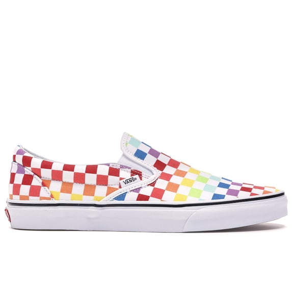 Vans Men's Slip-On Rainbow Checkerboard Shoes, from StockX