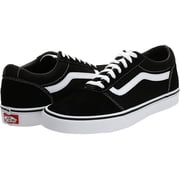 Vans Mens Ward Sneaker, Suede Canvas Black White, 9 M