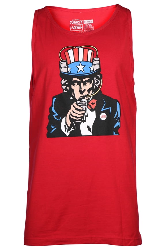 Men's Uncle Slam Tank Top (Small, Red)