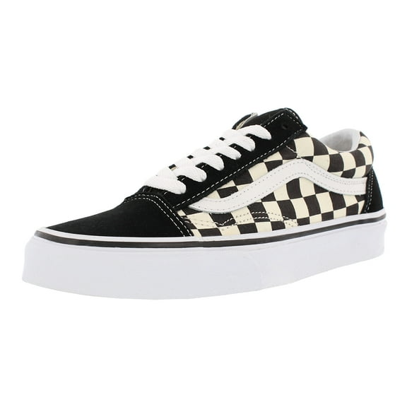 Vans Mens Old Skool Canvas Casual Sneakers Shoes - Primary Check Black/White