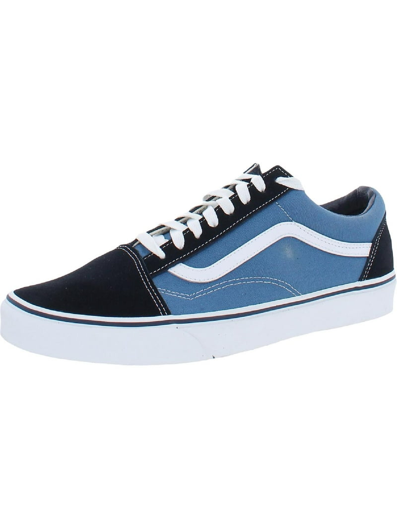 Vans Men's Old Skool Blue/Black Skateboard Shoes, Size US 8, Suede