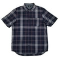 thumbnail image 1 of Vans Mens Parisian Night Blue Plaid Short Sleeve Button-Down Shirt Medium, 1 of 1