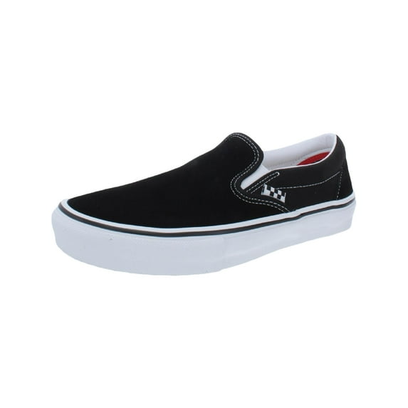 Vans Mens Skate Slip-on Leather Lifestyle Skate Shoes B/W 11.5 Medium (D)