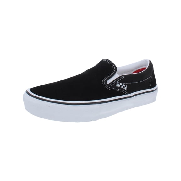 Vans Mens Skate Slip-on Leather Lifestyle Skate Shoes B/W 7.5 Medium (D)