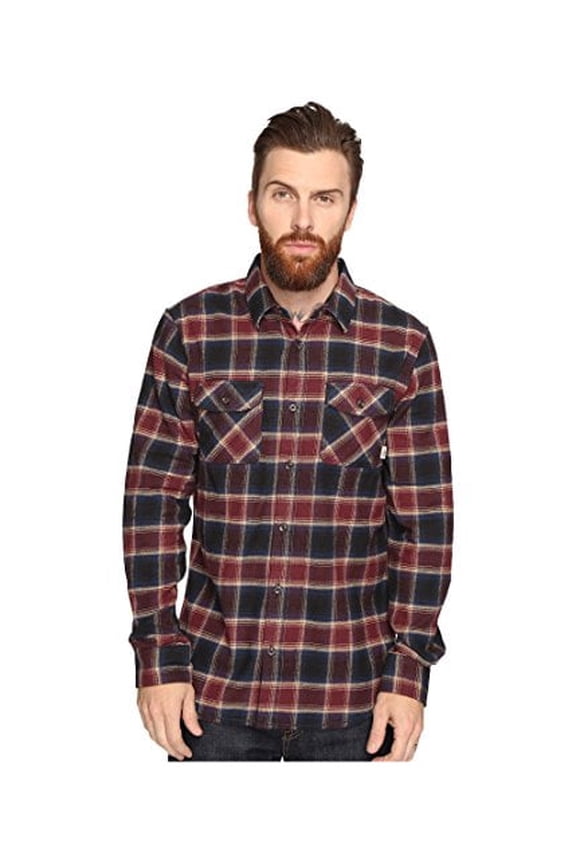 OTW "Banfield" Flannel L/S Shirt (Dress Blue/Port) Men's Button Down Plaid