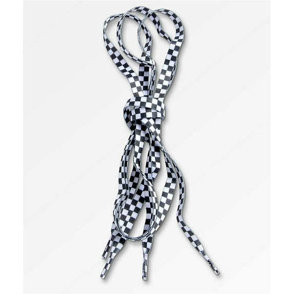 Vans Off The Wall 36", 45", or 54" Flat Shoe Laces - Black/White Checkered (45" (For8 Pairs Of Eyelets))