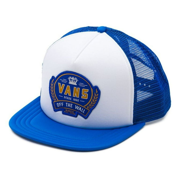 Vans Off The Wall Cold One Trucker Snapback Hat Cap-Victoria Blue