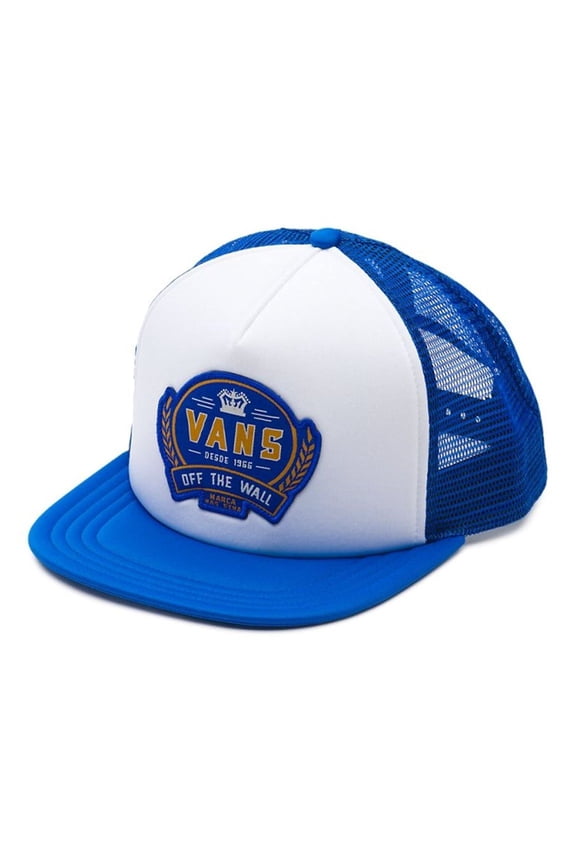 Off The Wall Cold One Trucker Snapback Hat Cap-Victoria Blue/White