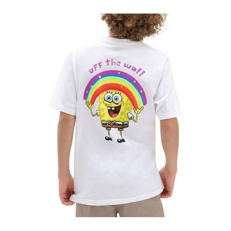 Vans Off The Wall Kids Tee Imagination T-Shirt Boys - SpongeBob (Large) White X SquarePants